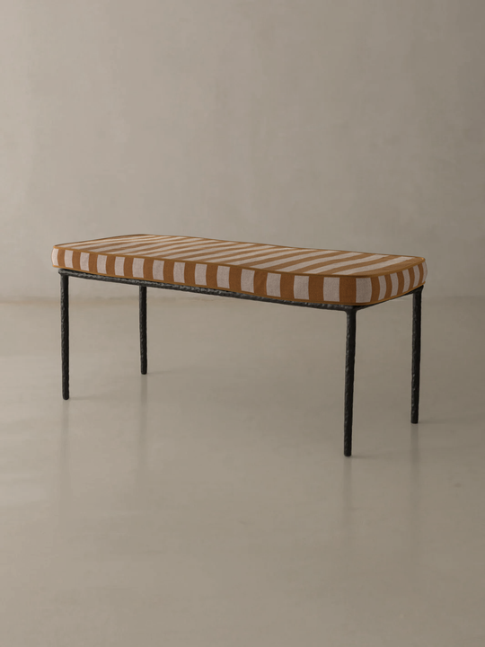 Medaillon bench cover 100cm Mustard and White