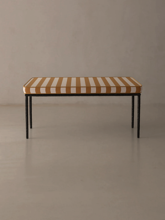 Medaillon bench cover 100cm Mustard and White