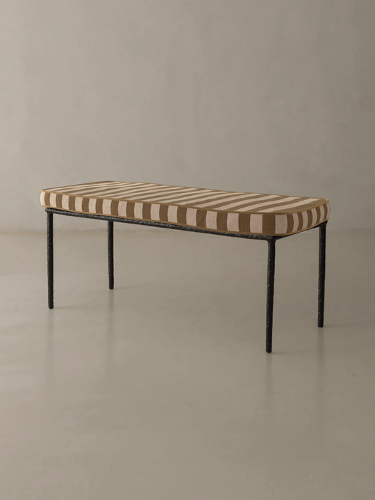 Medaillon bench cover 100cm Ochre and Beige
