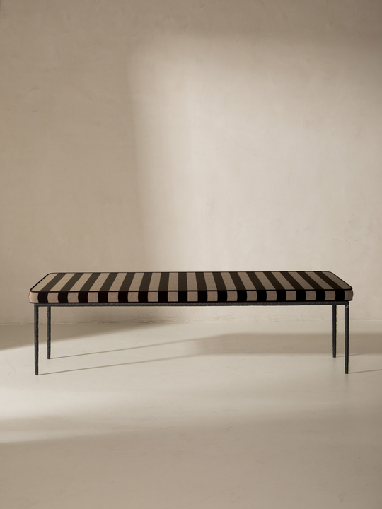Medaillon bench cover 170cm Black and Beige