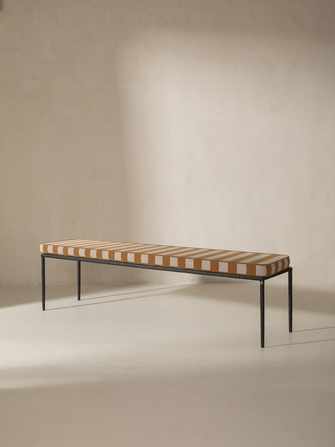 Medaillon bench cover 170cm Mustard and White