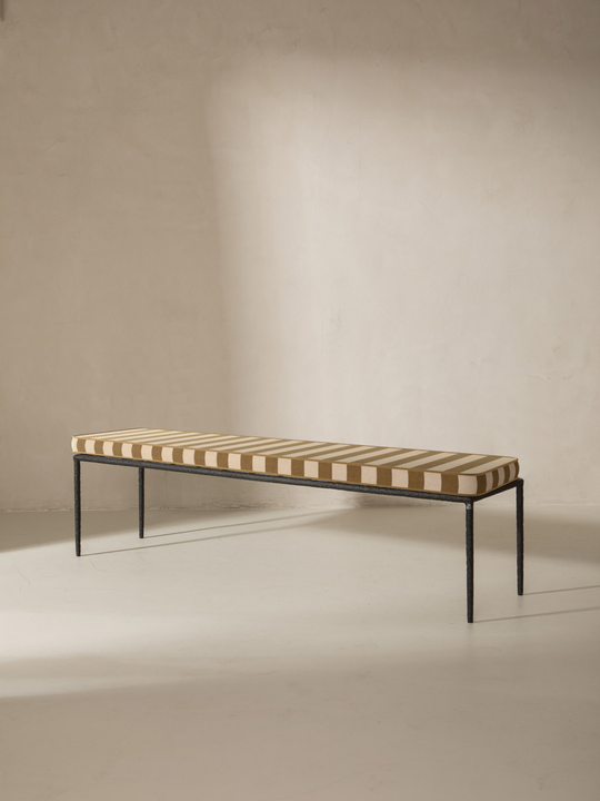 Medaillon bench cover 170cm Ochre and Beige