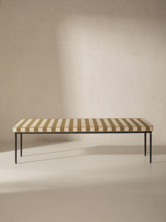 Medaillon bench cover 170cm Ochre and Beige
