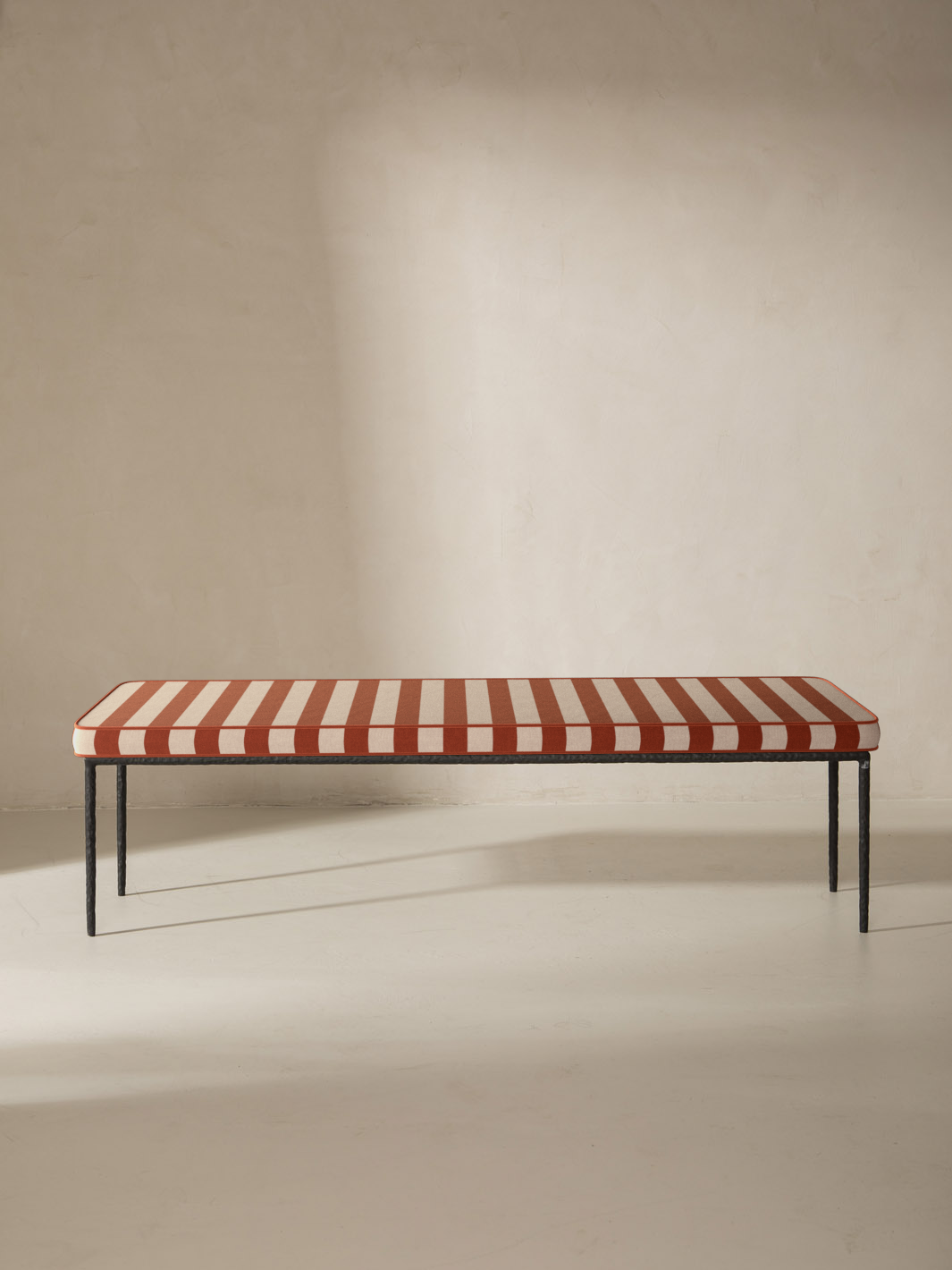 Medaillon bench cover 170cm Tomato and Beige