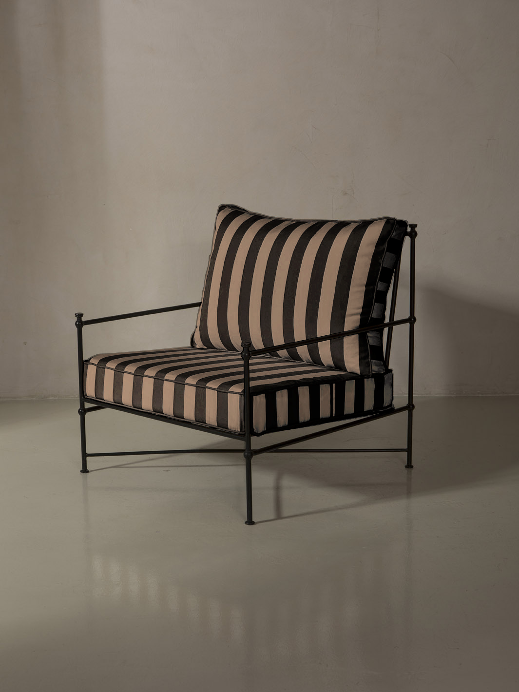 Black and Beige Medallion Armchair Cover