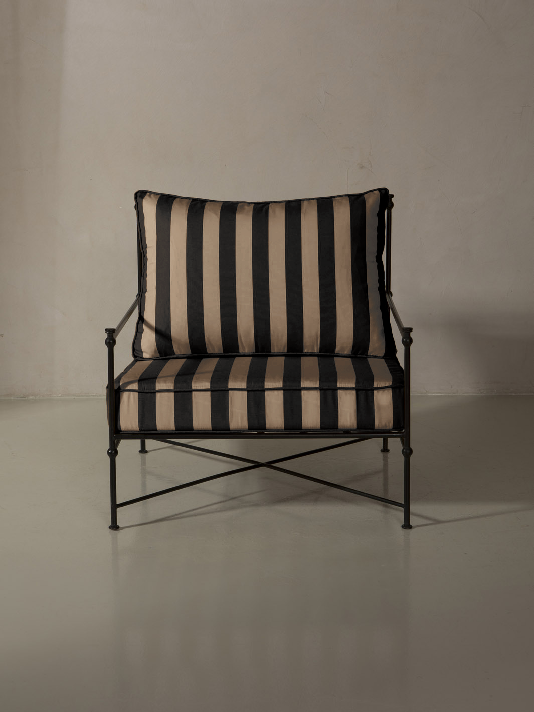 Black and Beige Medallion Armchair Cover