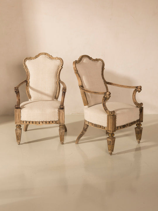 Pareja butacas Louis XVI Chinoiserie s.XIX