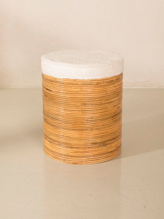 Italian handmade bamboo and terry pouf