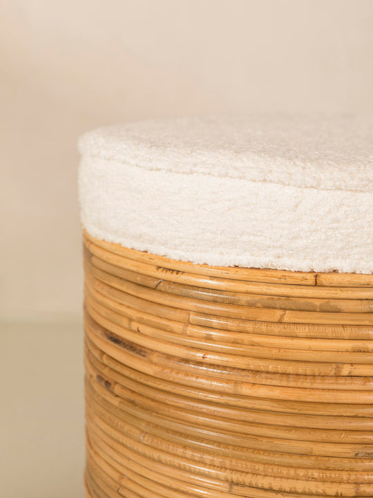Italian handmade bamboo and terry pouf