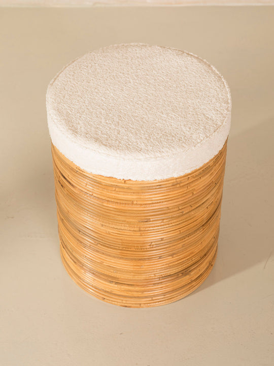 Italian handmade bamboo and terry pouf