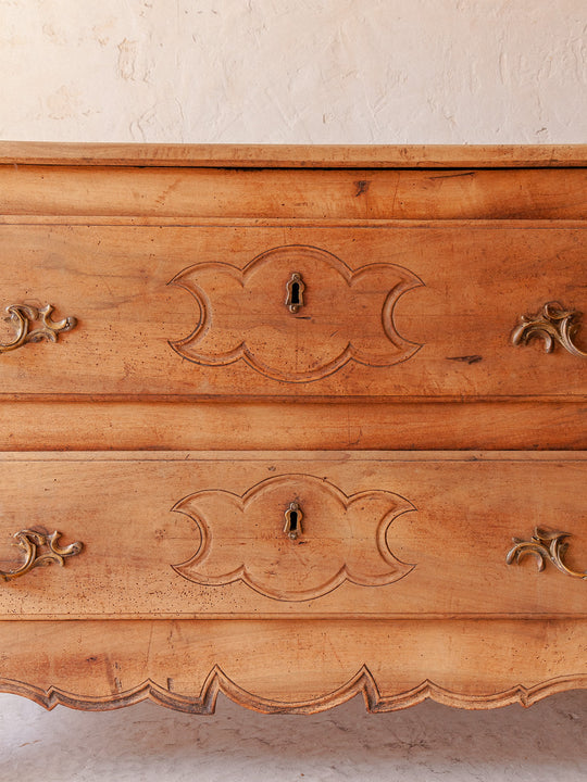 Washed walnut dresser with two drawers XVIII