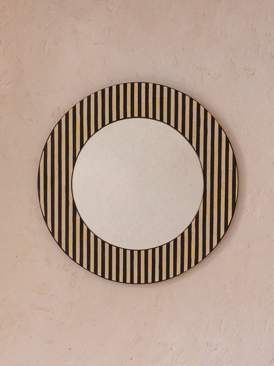 Africa marquetry mirror Ø115cm