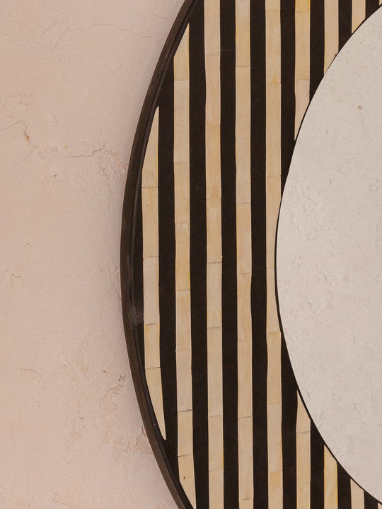 Africa marquetry mirror Ø115cm
