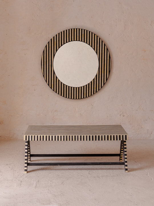 Africa marquetry mirror Ø115cm