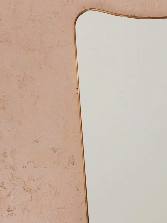 Midcentury style brass mirror
