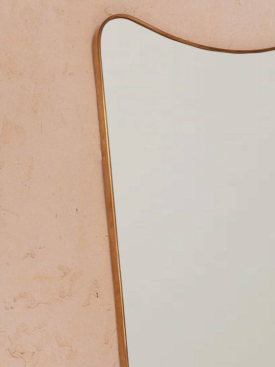 Midcentury style brass mirror