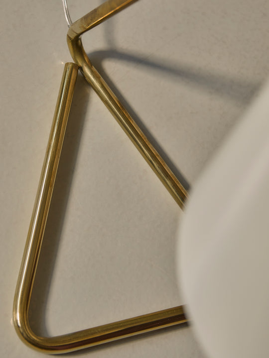 Brass table lamp with white enameled lampshade