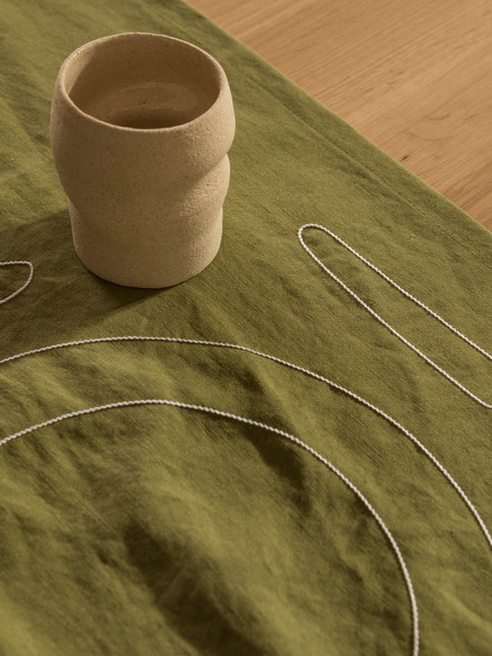Camino “Duo Minimaliste” lino verde 150x50cm