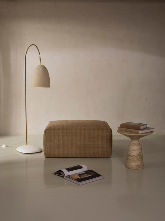 Braided Leather Pouf