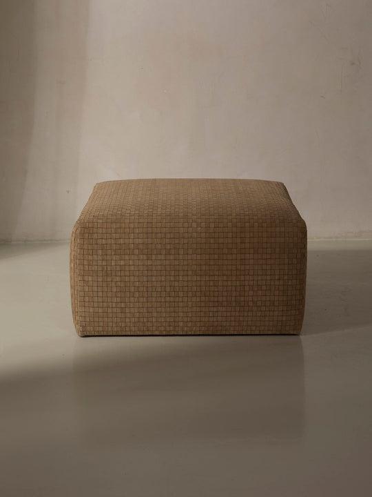 Braided Leather Pouf