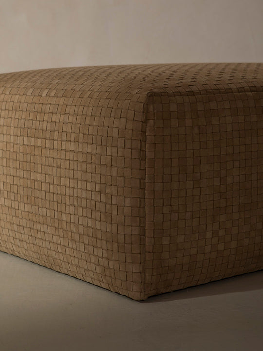 Braided Leather Pouf