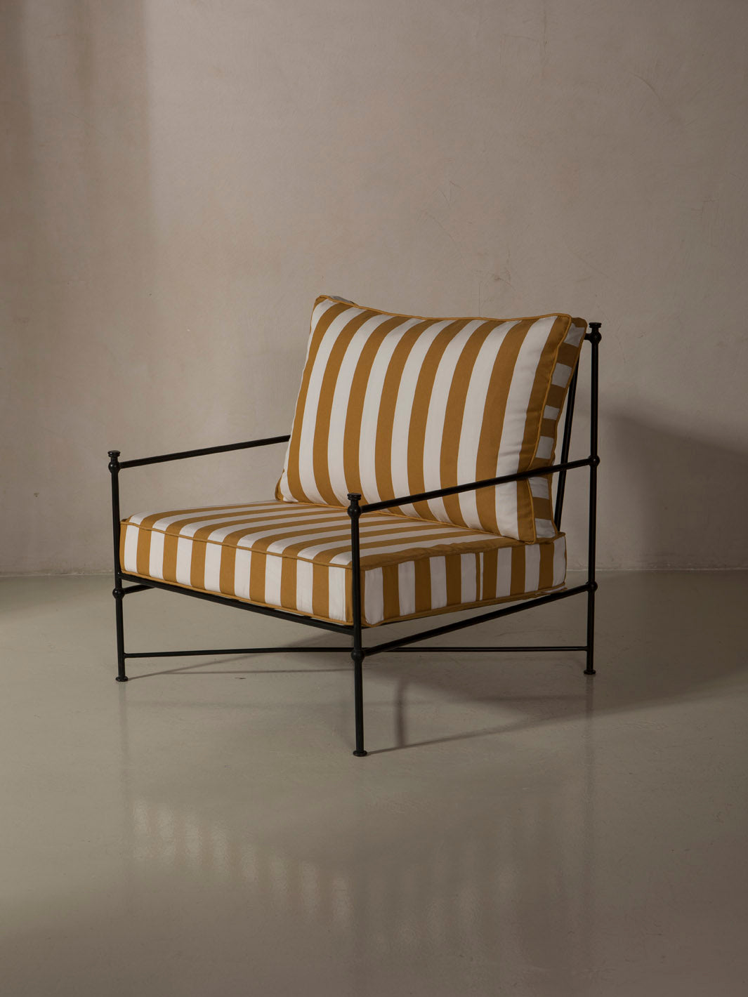 Mustard and White Medallion Armchair Cover