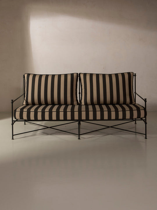Medaillon wrought iron sofa cover 180cm black and beige