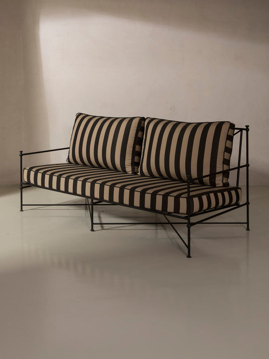 Medaillon wrought iron sofa cover 180cm black and beige