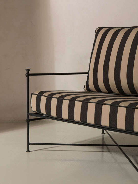 Medaillon wrought iron sofa cover 180cm black and beige