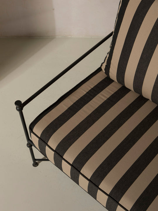 Medaillon wrought iron sofa cover 180cm black and beige