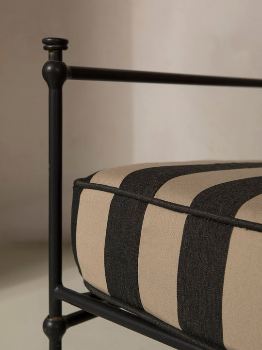 Medaillon wrought iron sofa cover 180cm black and beige