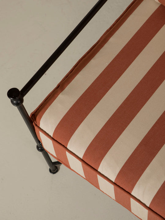 Tomato and Beige Medallion Armchair Cover