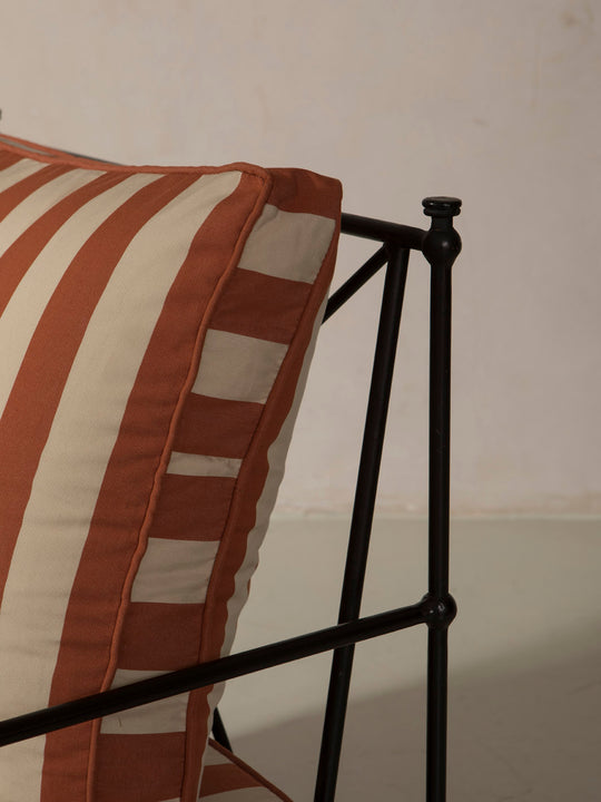 Tomato and Beige Medallion Armchair Cover