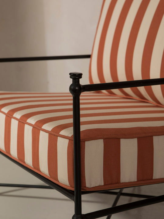 Tomato and Beige Medallion Armchair Cover