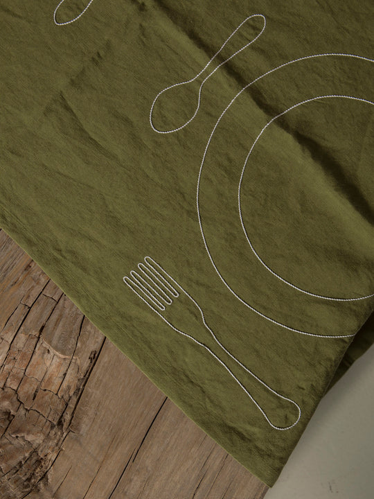 Camino “Duo Minimaliste” lino verde 150x50cm