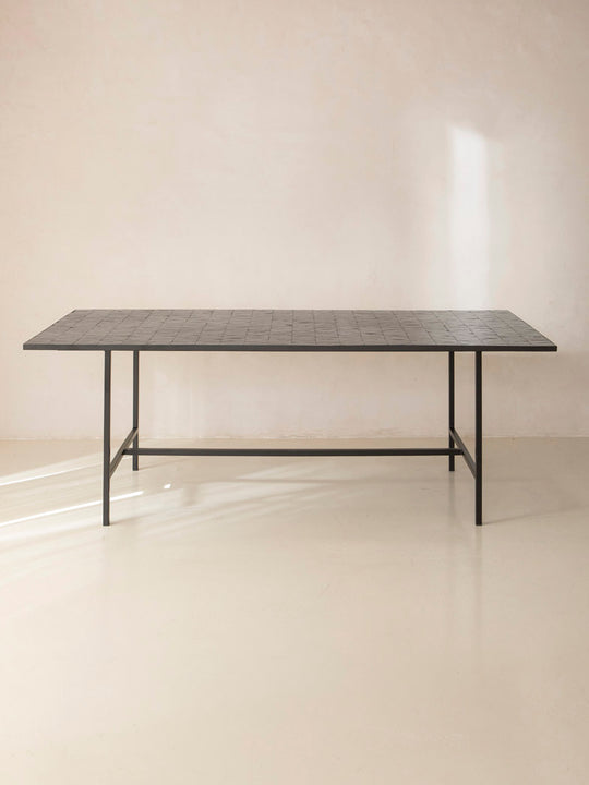 Zellige Minimal Black Dining Table