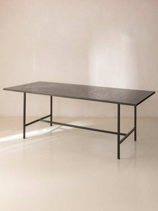 Zellige Minimal Black Dining Table