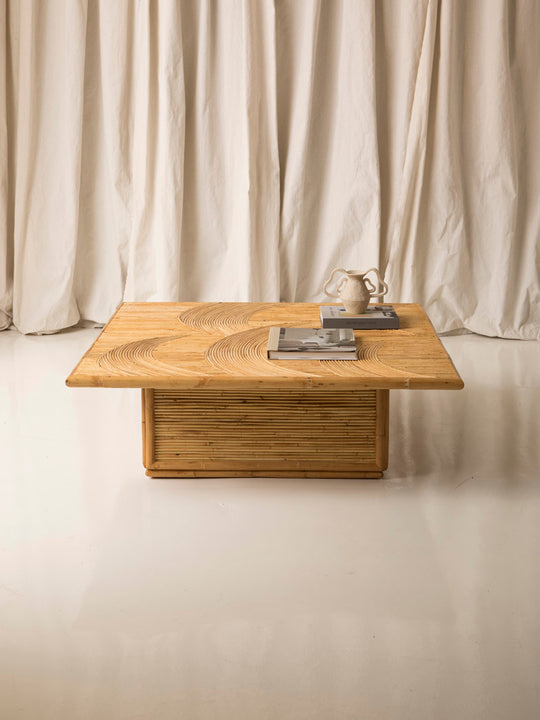 Bamboo carved center table Palm Springs