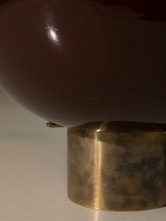 Lámpara sobremesa murano teja y latón