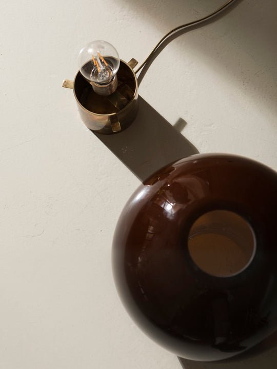 Lámpara sobremesa murano teja y latón