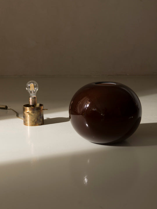 Lámpara sobremesa murano teja y latón