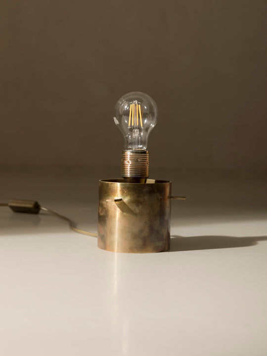 Lámpara sobremesa murano teja y latón