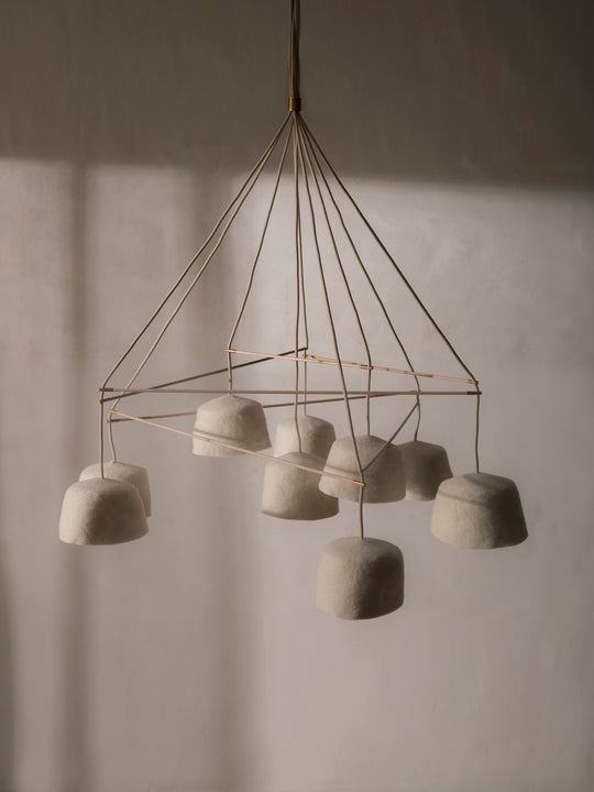 Ceiling lamp with 9 felt shades