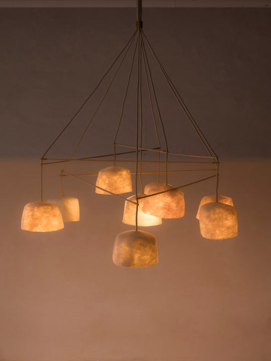Ceiling lamp with 9 felt shades