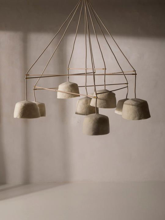 Ceiling lamp with 9 felt shades
