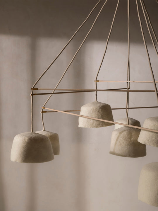 Ceiling lamp with 9 felt shades