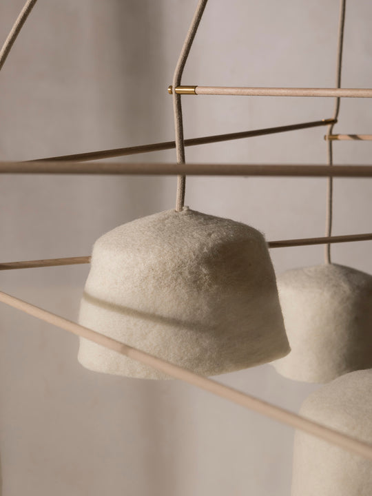 Ceiling lamp with 9 felt shades