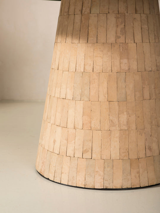 Zak table travertine and terracotta