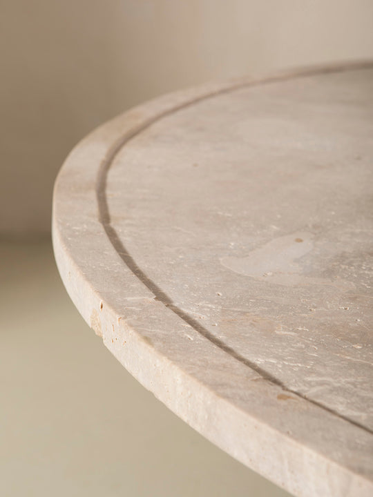 Zak table travertine and terracotta