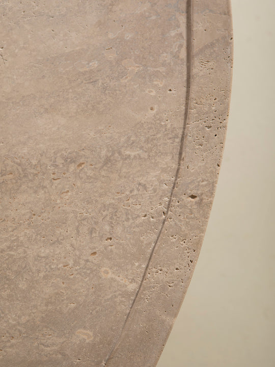 Zak table travertine and terracotta